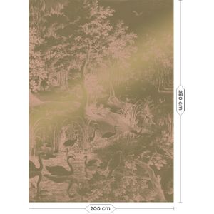 Engraved landscapes goud behang MW-037 - 200x280cm