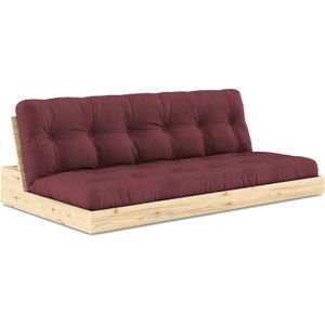 Base (slaap)bank naturel hout/bordeaux - 137101710