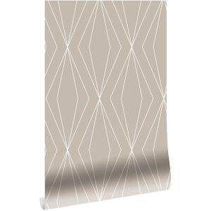 Grafische lijnen behang 100x280cm zand WP-741