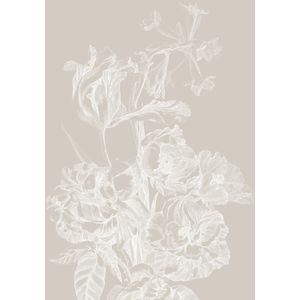 Engraved bloemen behang WP-749 grijs 400x280cm