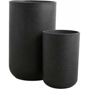 Granito bloempotten zwart - 29008