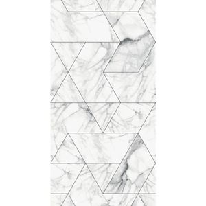 Marmer mosaic behang wit