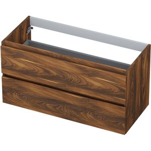 Ink Onderkast 2 laden greeploos met houten keerlijst - Noten - 1000x450x520 mm (bxdxh)