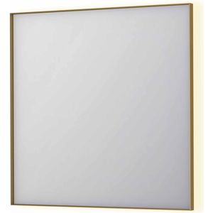 Ink SP32 Spiegel 80x80cm - LED Verlichting Rondom - Geborsteld Mat Goud - Glas - Vierkant - Spiegels - Badkamerspiegels - 8718835176983