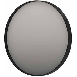 Ink SP17 spiegel rond 40cm met kader - indirect LED verlichting rondom, Geborsteld metaal zwart