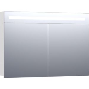 Brauer Promise Spiegelkast 100x70cm LED Verlichting Boven - Hoogglans Wit - Spiegels - Spiegelkasten - 8720359341174