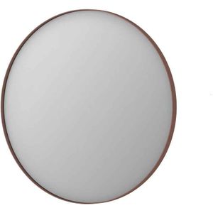 Ink SP15 Spiegel Rond 80cm Met Kader - Geborsteld Koper - Aluminium - Glas - Rond - Spiegels - Badkamerspiegels - 8718835159436