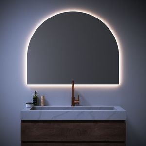 Brauer Ruby Deluxe Spiegel Halfrond 120x95cm - LED Verlichting Rondom - Glas - Halfrond - Spiegels - Badkamerspiegels - SP-RUD120RB