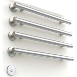 Das Radiatoren Nyoi elektrische handdoekwarmer 4 stangen 220v, 40mm rond, 550br 40watt rvs gepolijst