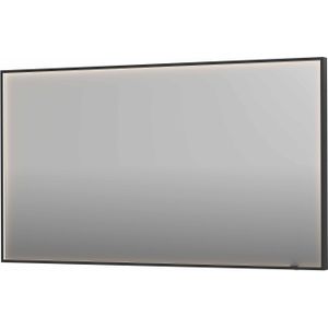 Ink SP19 Spiegel 140x80cm In Stalen Kader Met Rondom Indirecte LED Verlichting - Geborsteld Metaal Zwart - Glas - Rechthoekig - Spiegels - Badkamerspiegels - 8718835176655