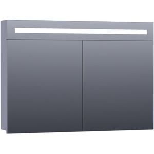 Brauer Promise Spiegelkast 100x70cm LED Verlichting Boven - Mat Grijs - Spiegels - Spiegelkasten - 8720359341228