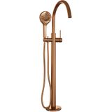 Brauer Copper Edition Vrijstaande Badkraan - 3 Standen Handdouche - Geborsteld Koper PVD - Messing - Kranen - Badkranen - Vrijstaande Badkranen