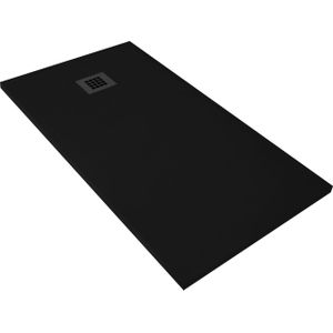 Bewonen Bauke douchebak composietsteen - 100x100x3cm - zwart