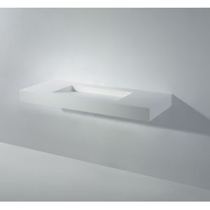 Ideavit Solidsquare wastafel 120x46 cm mat wit zonder kraangat