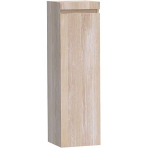 Brauer Joy Halfhoge Kast 120x35x35cm Massief Eiken - Eiken Wit - Linksdraaiend - Badkamermeubels - Kolom- En Zijkasten - Halfhoge Kasten