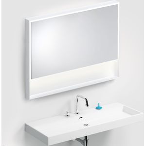 Clou Look at Me spiegel, met 2700K LED-verlichting, met een omlijsting in mat wit. 110x8x80 (bxdxh)