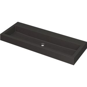 Ink Momento meubelwastafel 120x45cm - zonder kraangaten - Quartz zwart
