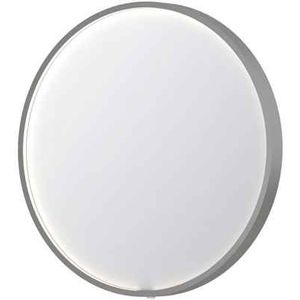 Ink SP24 Spiegel Rond 60cm Met Kader - Direct LED Verlichting Rondom, Geborsteld RVS - Glas - Rond - Spiegels - Badkamerspiegels - 8718835159986