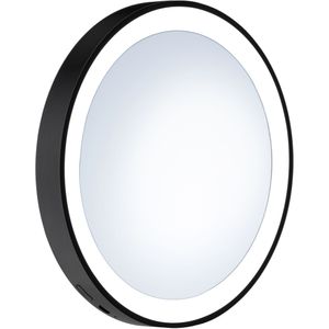 Smedbo Outline lite Make Up spiegel met zuignappen en led verlichting 7x vergrotend 12cm Zwart
