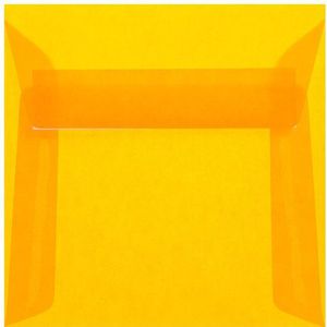 Envelop 17 x 17 cm transparant oranje