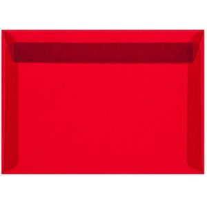 Envelop 16,2 x 22,9 cm transparant Rood