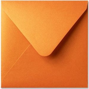 Envelop 14 x 14 cm Metallic Orange Glow