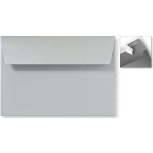 Envelop 12,6 x 18 cm Striplock Metallic Zilver pearl