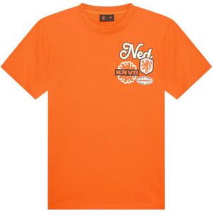 Nederlands elftal badge T-shirt oranje - Maat S