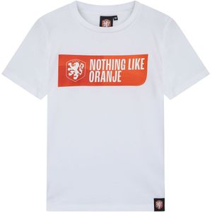 KNVB T-shirt Nothing like Oranje kids - Wit - Maat 140