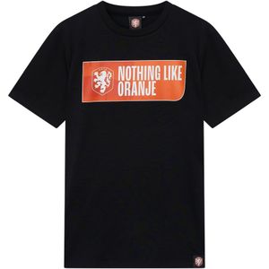 KNVB T-shirt Nothing like Oranje - Zwart - Maat XL