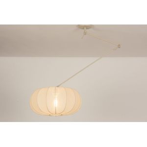 Hanglamp - Beige - Stof - Verstelbaar met Knikarm