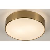 Gouden messing plafondlamp met glas