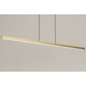 Grote smalle led hanglamp in messing/goud met hoge lichtopbrengst