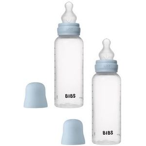 BIBS® Babyfles 2x 270 ml silicone in babyblauw