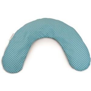 THERALINE Hoes voor Prematuurkussen middel 100 x 15 cm incl. hoes - Stippen turquoise