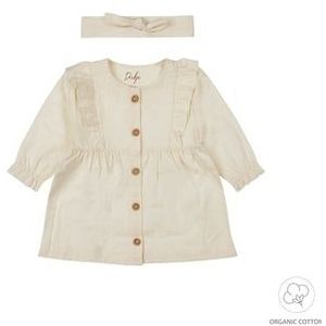 Dirkje Jurk + haarband Offwhite