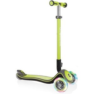 GLOBBER Step ELITE DELUXE LIGHTS met lichtwielen - lime groen