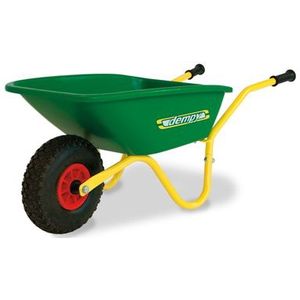 BERG Dempy Kinderkruiwagen - Metaal - Met kunststof bak - 40 kg laadgewicht - Luchtband - Groen/Geel