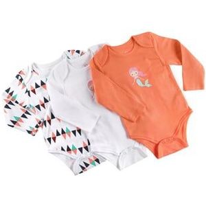 pink or blue Lange mouw rompertje 3 pack orange