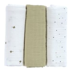 LÄSSIG Mull doeken Swaddle & Burp Blanket L GOTS Verlof olive