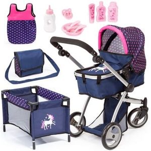 Bayer Poppenwagen Mega Set - Navy (18354AC)