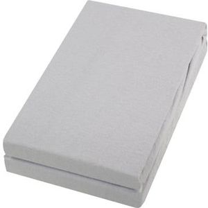 Alvi ® hoeslaken dubbelpak zilver/zilver 40 x 90 cm