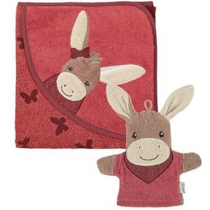 Sterntaler Bundel badhanddoek/washandje Emmily lichtrood