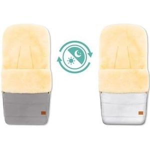 fillikid Wintervoetenzak Bernina Reflect lamsvel naturel zilver