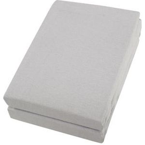 Alvi ® hoeslaken dubbelpak zilver/zilver 70 x 140 cm