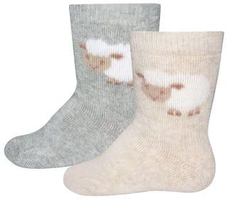 Ewers Thermosokken 2-pack schaap grijs/beige