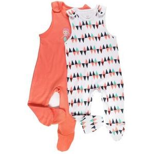 pink or blue Romper 2 stuk orange