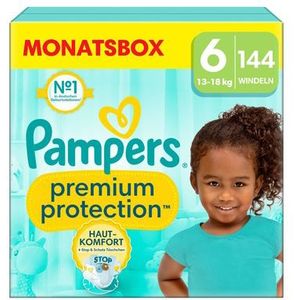 Pampers Premium Protection , maat 6 Extra Large , 13kg+, maandbox (1x 144 luiers