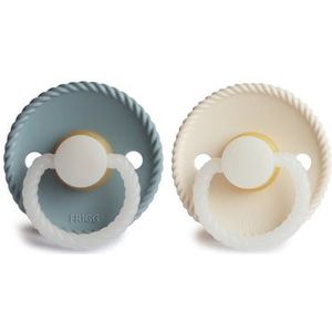 FRIGG Cream Siliconen fopspeen Touw Blauw / 0-6 maanden