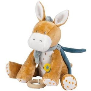 Nattou ezel Leo - Muziek Knuffel - 29 cm - Donker warm beige